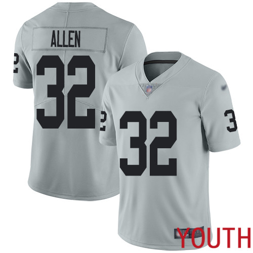 Oakland Raiders Limited Silver Youth Marcus Allen Jersey NFL Football #32 Inverted Legend Jersey